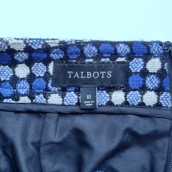 Talbots Polka Dot Mini Skirt Wool Blend Casual City Office Size 10 - Picture 5 of 5